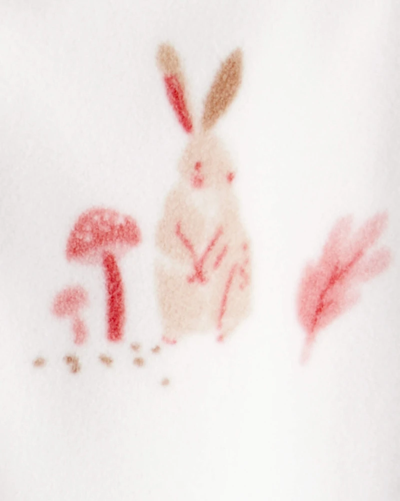 Toddler Girl 1-Piece Bunny Fleece Footie Pyjamas