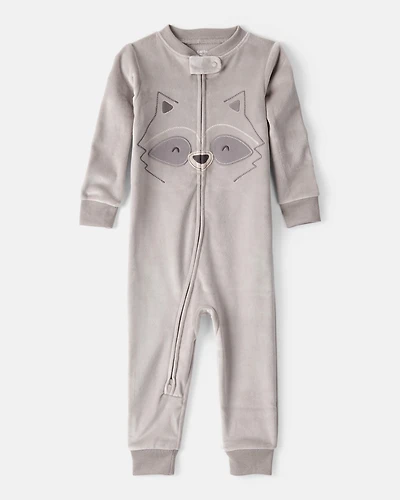 Baby Boy Raccoon DreamPlush Snug Fit Long-Sleeve 2-Way Zip pyjamas
