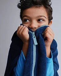 Toddler French-Terry Hooded Poncho Towel - Deep Night