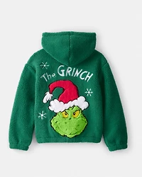 Kid Dr. Seuss™ The Grinch Sherpa Hooded Zip-Up Jacket - Green