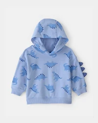 Baby Boy Dinosaur French Terry Hoodie - Blue