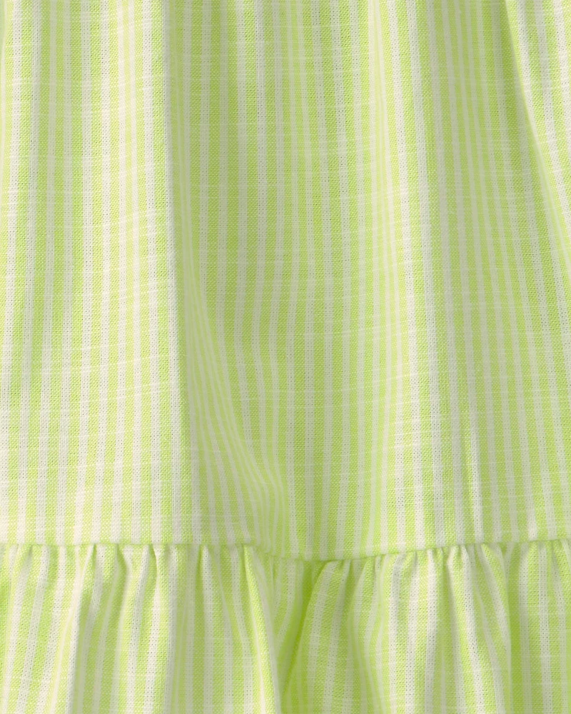Toddler Girl Striped Tiered Dress - Green