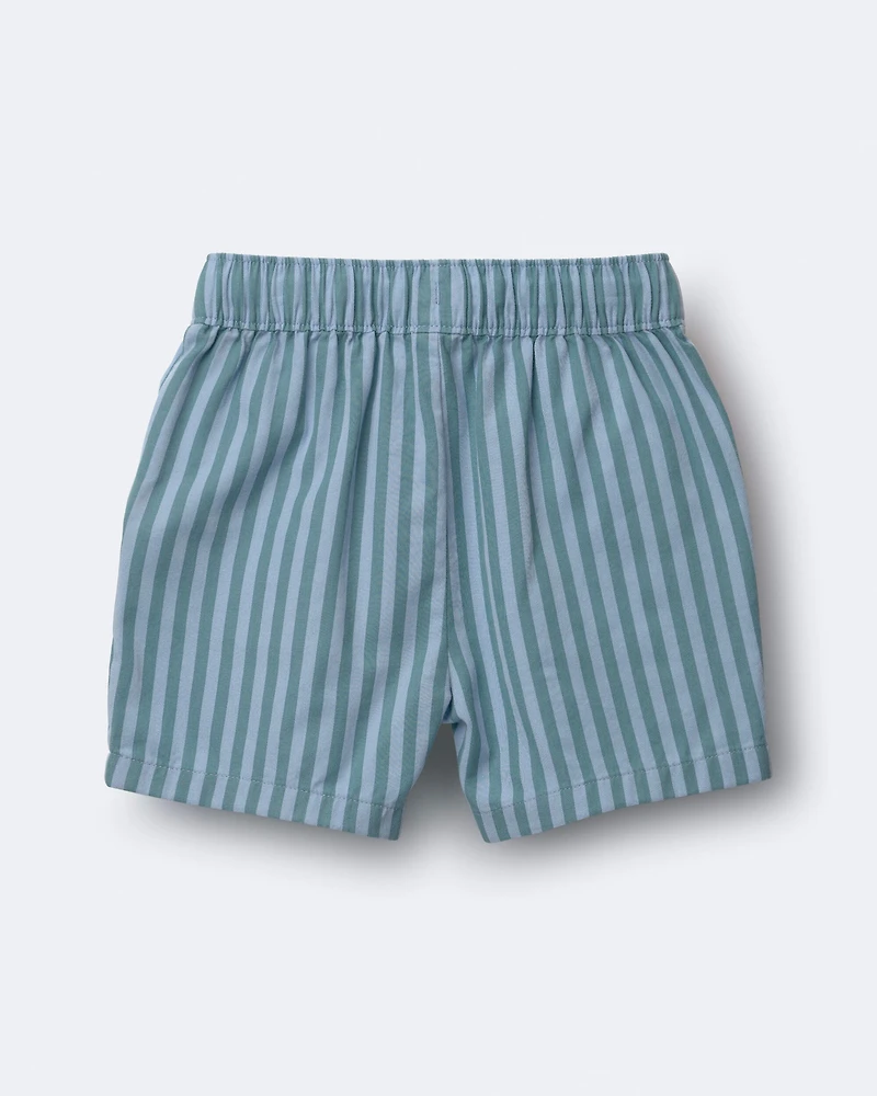 Toddler Boy Playground Shorts Stripes - Blue