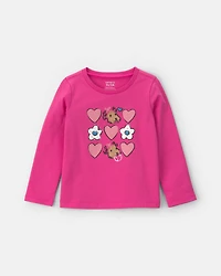 Toddler Girl Heart Long-Sleeve Graphic Tee - Pink