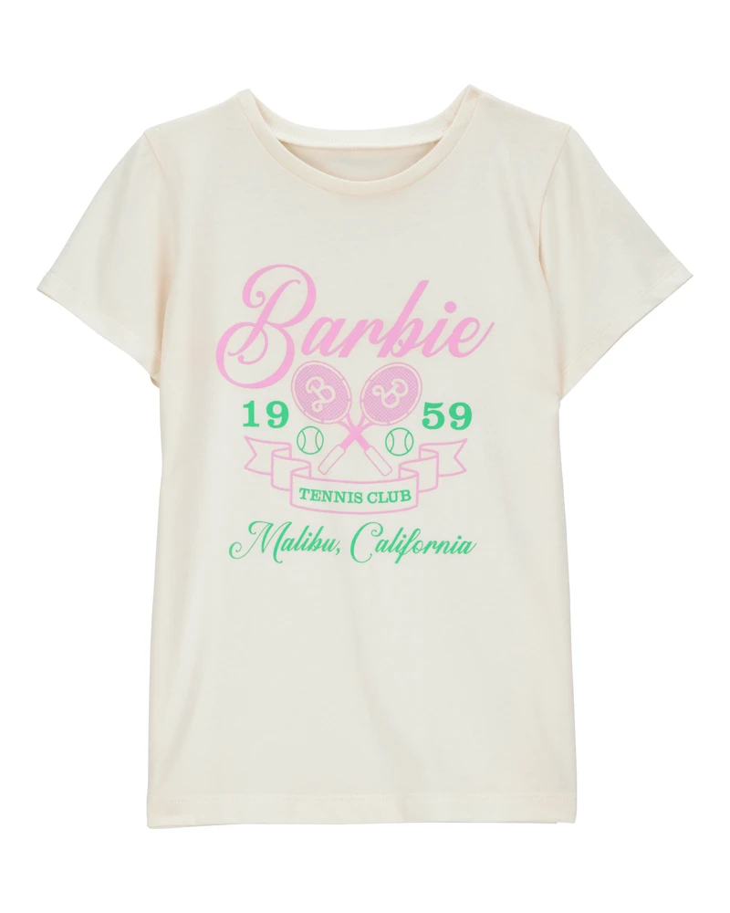 Kid Barbie™ 'Tennis Club' Short-Sleeve Graphic Tee - Ivory