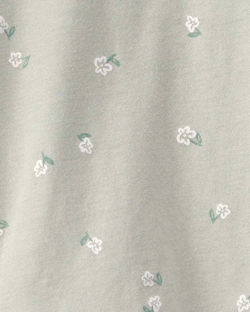 Toddler Girl Floral Tee - Green
