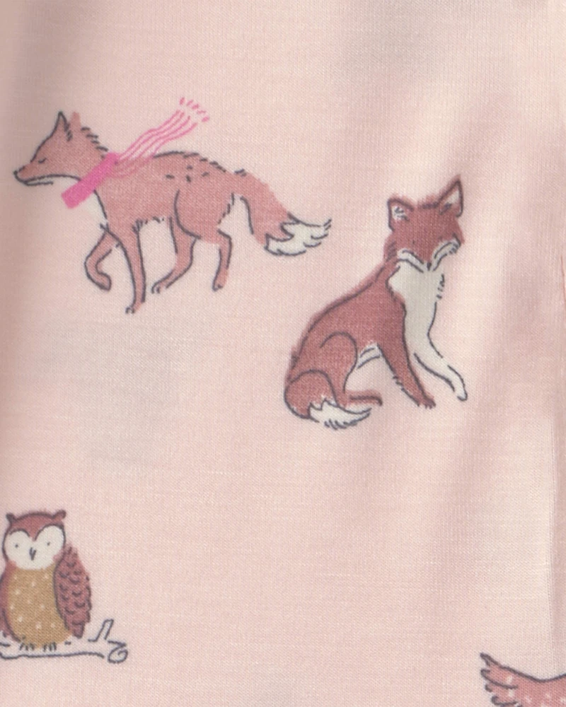 Baby Girl 1-Piece Woodland PurelySoft™ Snug Fit Pyjama - Pink