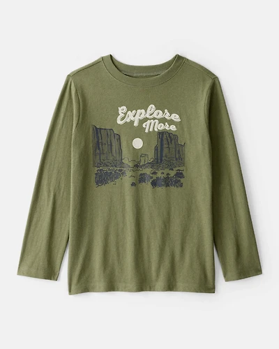 Boys Explore Long-Sleeve Graphic Tee - Green