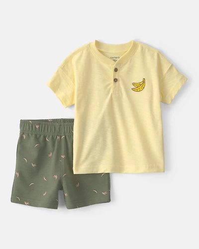 Baby Boy 2-Piece Banana Top & Short Set - Yellow/Green