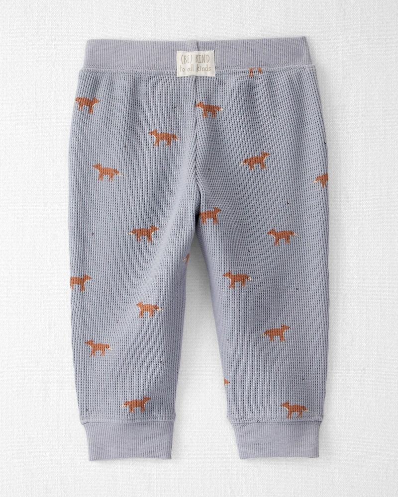 Baby Organic Cotton Waffle Knit Set Shadow Fox Print