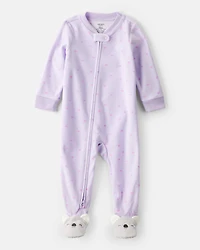 Baby Girl Koala & Heart Loose Fit 1-Piece Pyjamas - Purple