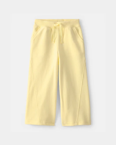 Toddler Girl French Terry Wide-Leg Pants - Yellow