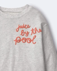 Toddler 'Juice By The Pool' Long-Sleeve Graphic Tee - Heather Grey