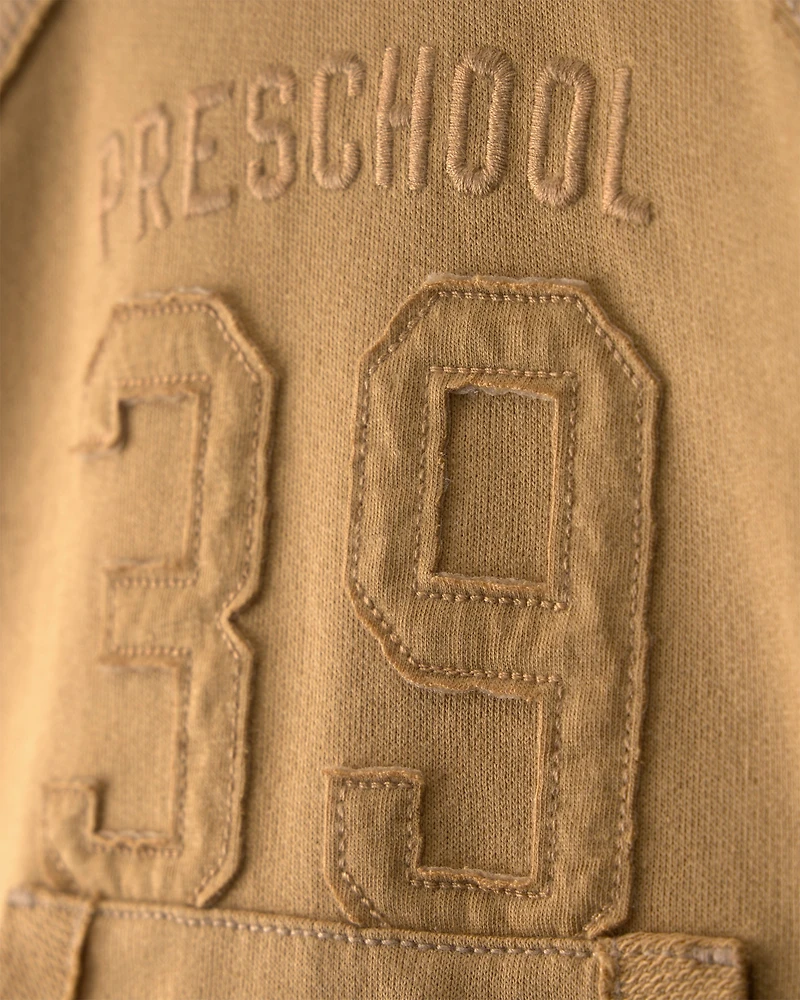 Baby Boy Varsity French Terry Hoodie - Brown