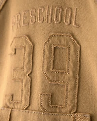 Baby Boy Varsity French Terry Hoodie - Brown
