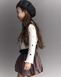 Toddler Girl Bubble Skirt Plaid - Tan