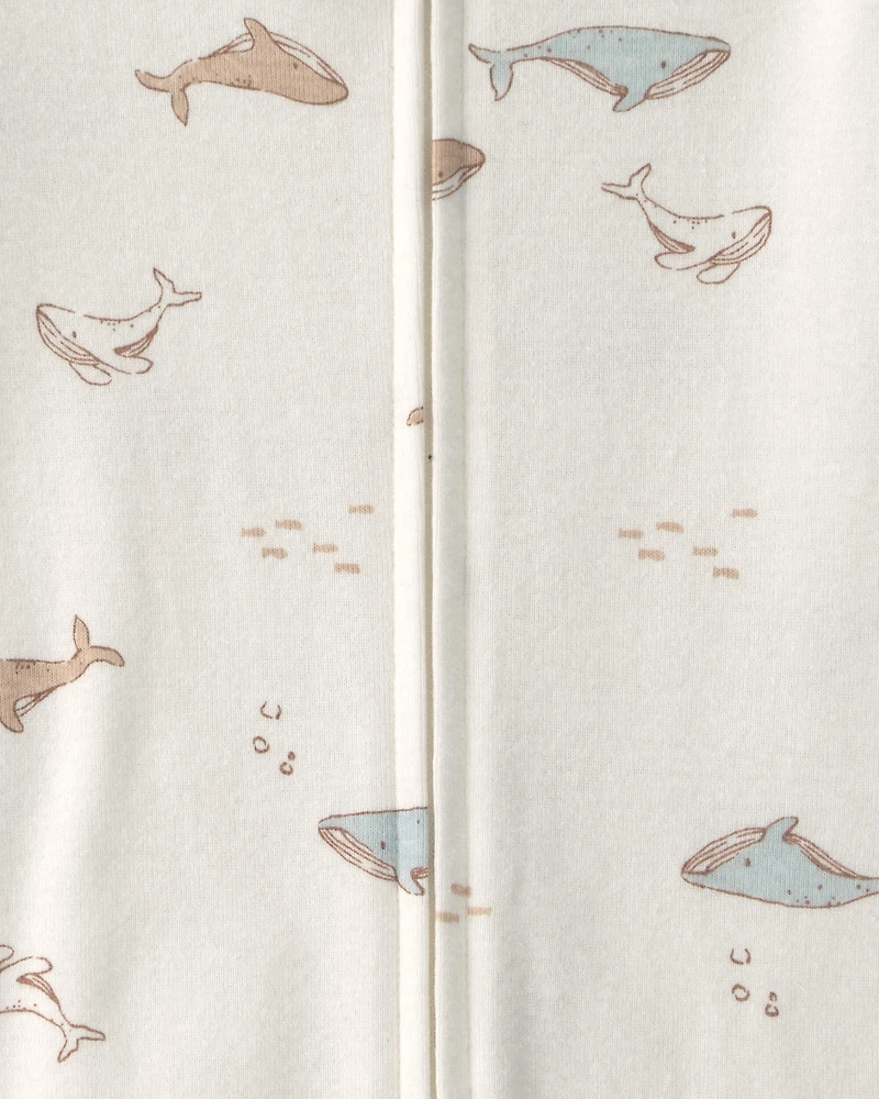 Baby Whale 100% Cotton 1-Piece Romper Pyjama - Ivory