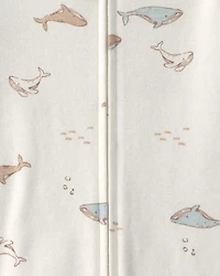 Baby Whale 100% Cotton 1-Piece Romper Pyjama - Ivory