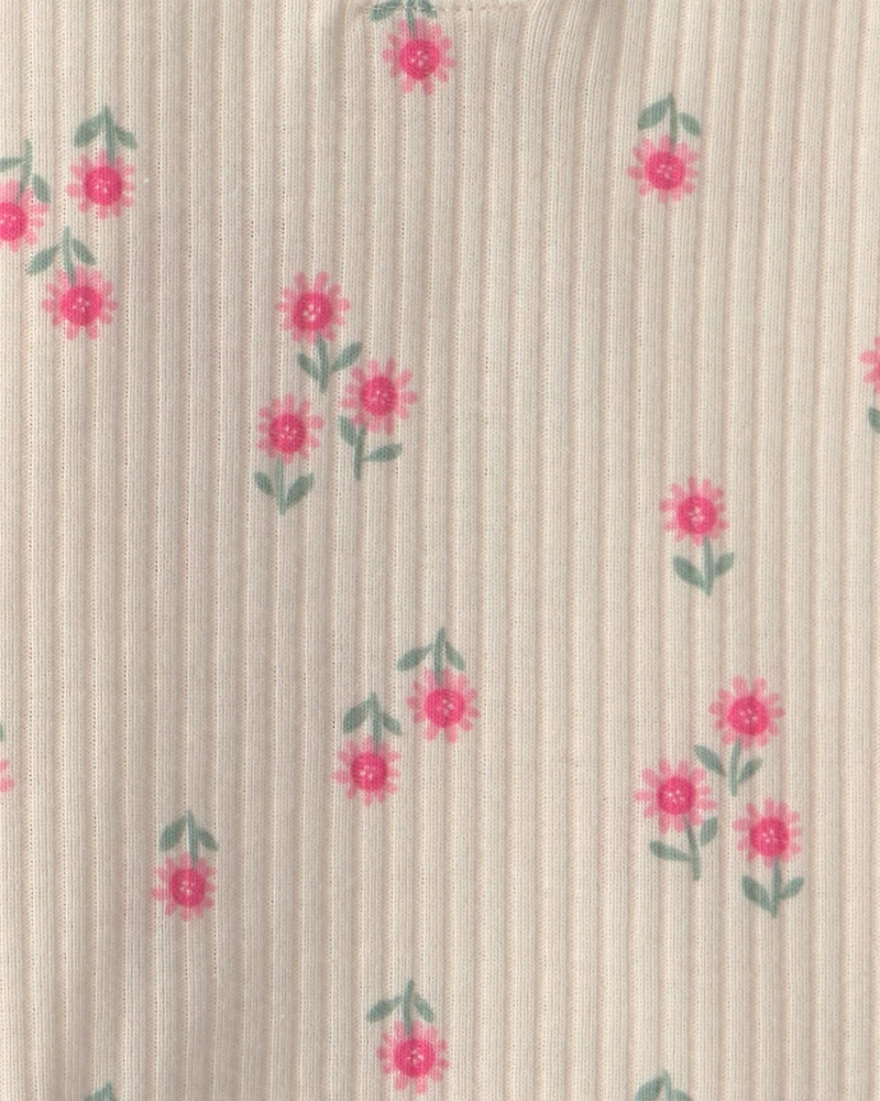 Baby Girl 2-Piece Floral Bodysuit & Pant Set – Cream