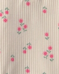 Baby Girl 2-Piece Floral Bodysuit & Pant Set – Cream