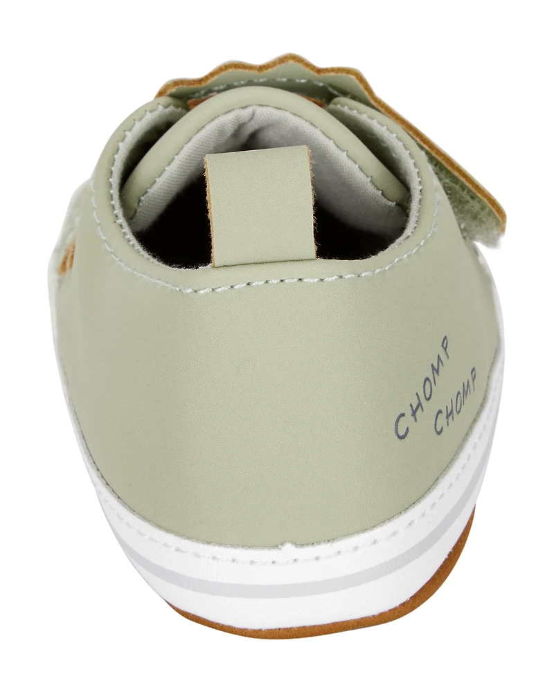 Baby Dinosaur Slip-On Shoes - Olive