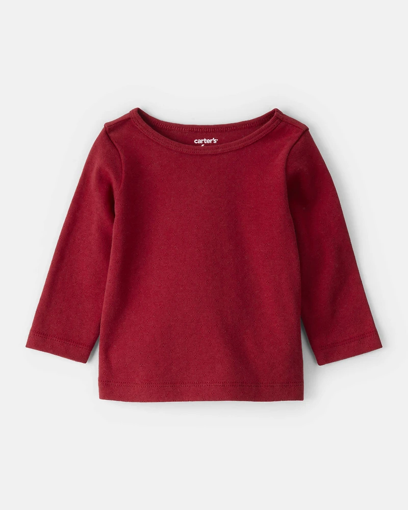 Baby Girl 3-Piece Holly Print Long-Sleeve Dress Set - White