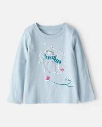 Toddler Girl Polar Bear Long-Sleeve Graphic Tee - Blue