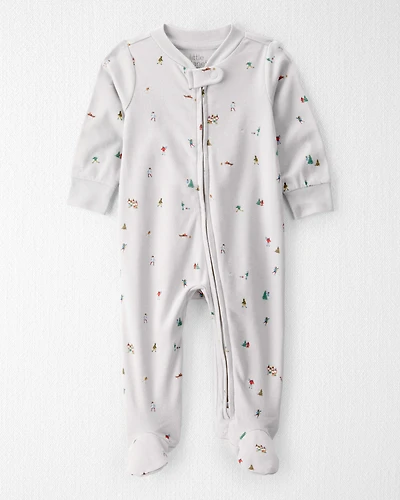 Baby Organic Cotton Sleep & Play pyjamas Frosted Trail Print