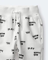 Toddler City Park™ Jogger Pant Snow Day Print - Cream