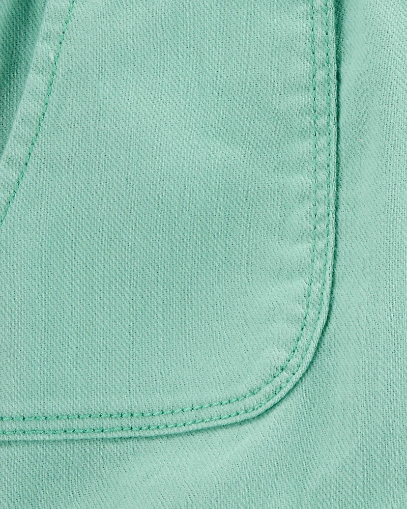 Toddler Pull-On Twill Shorts - Turquoise