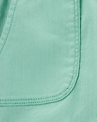 Toddler Pull-On Twill Shorts - Turquoise
