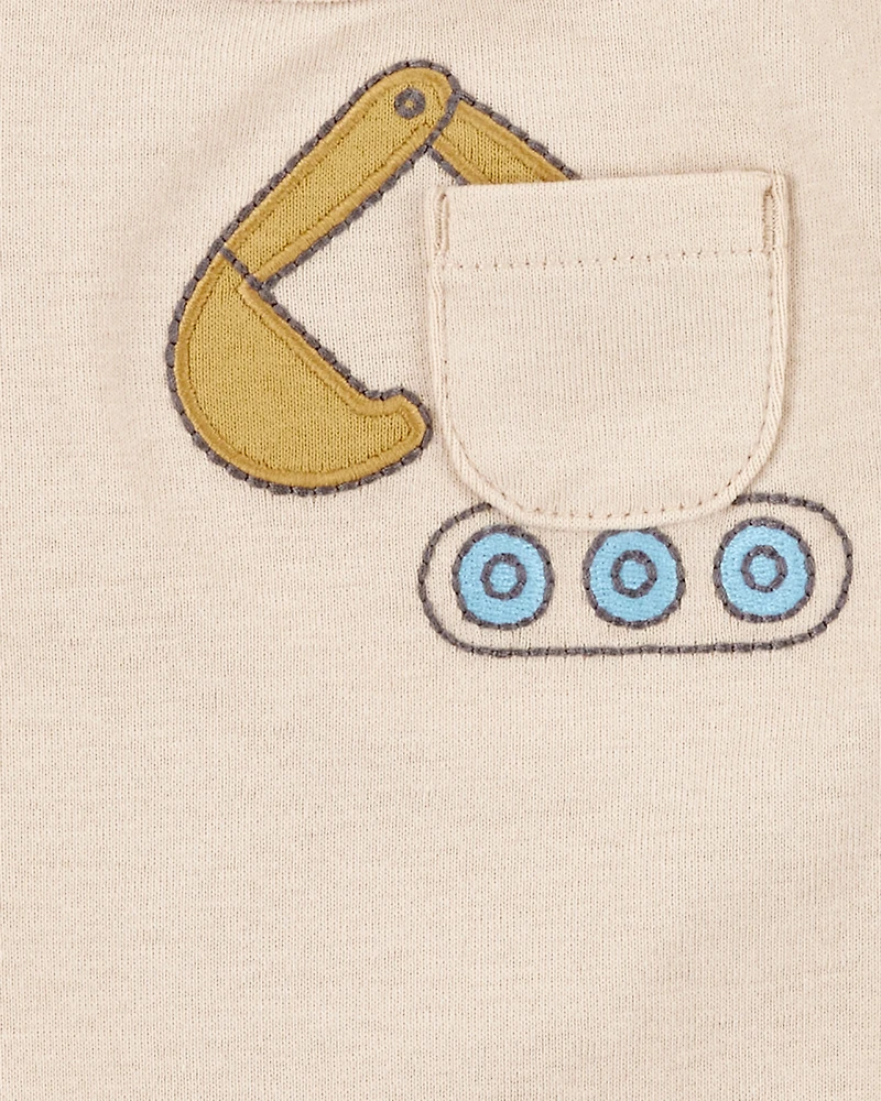 Baby Boy 5-Pack Construction Short-Sleeve Cotton Bodysuits