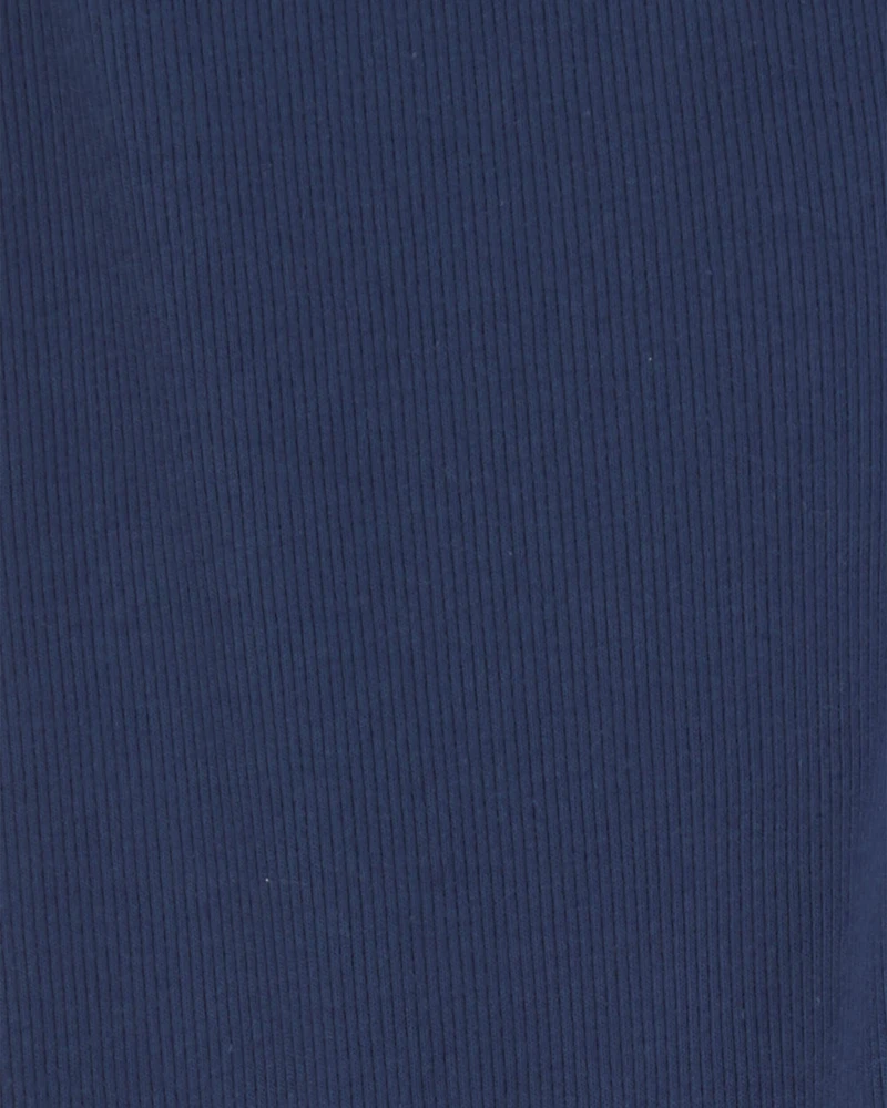 Girls Pull-On Stretch Rib Leggings - Navy Blue
