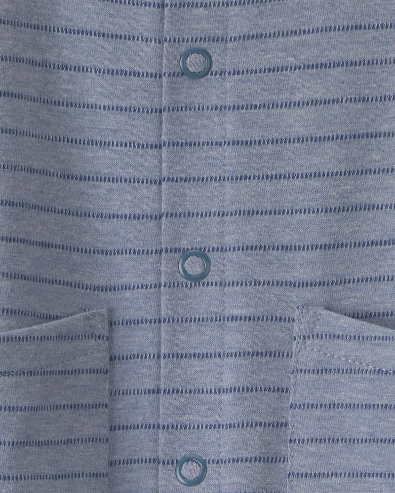 Baby Boy Striped Jumpsuit - Blue