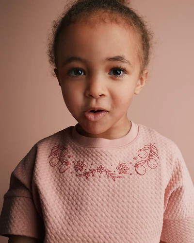 Toddler Girl High-Low Bubble Dolman Tee - Peach