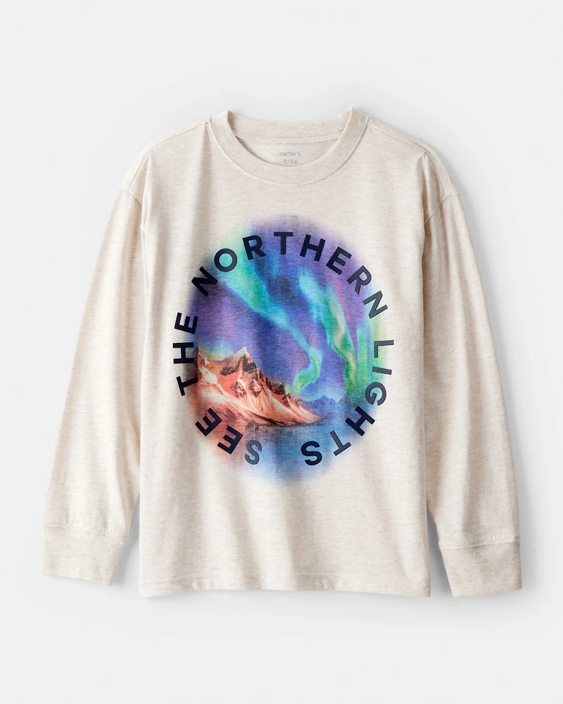 Boys Northern Lights Adventure Graphic Tee - Cream