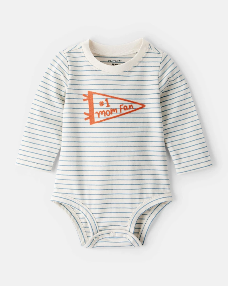 Baby Boy Mom Fan Long-Sleeve Graphic Bodysuit
