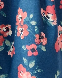 Girls 2-Piece Floral Print Long-Sleeve Top & Skirt Set