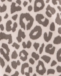 Girls Leopard Fleece Long-Sleeve Snug Fit 1-Piece Pajamas - Brown