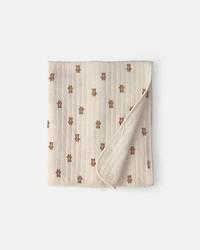 Baby 1pk Brown Bear Knit Blanket