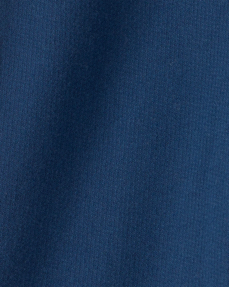 Baby Girl French Terry Wide-Leg Pants - Blue