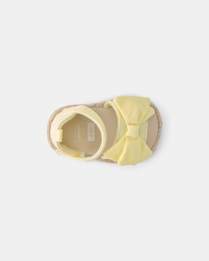 Baby Girl Bow Sandals - Yellow