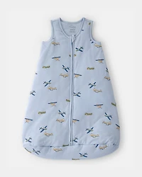 Baby Boy Plane 2-Way Zip Wearable Blanket - Blue