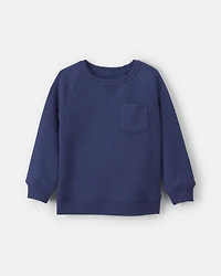 Toddler Boy Fleece Pullover Sweatshirt - Navy Blue