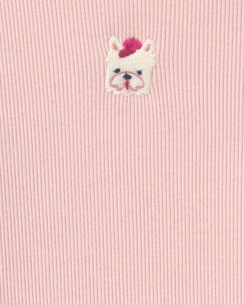 Toddler Girl Dog Long-Sleeve Top - Pink