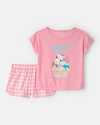 Girls 2-Piece Hello Kitty® Short-Sleeve Pyjama Set - Pink