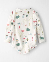 Baby Girl Recycled Rashguard Swimsuit Under the Sea