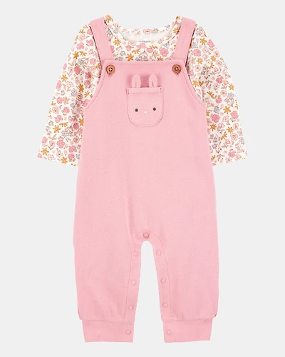 Baby Girl 2-Piece Floral Long-Sleeve Tee & Coverall Set
