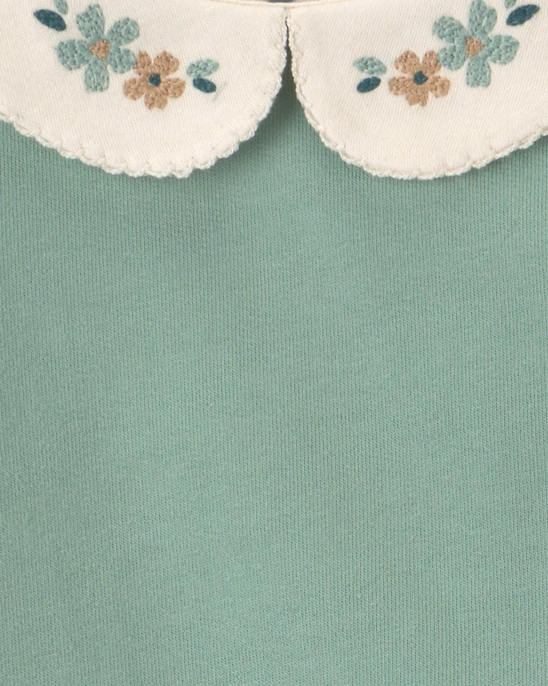 Baby Girl 3-Piece Floral French Terry Layering Set - Green