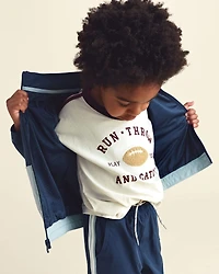 Toddler Boy colour Block Zip-Up Jacket - Navy Blue